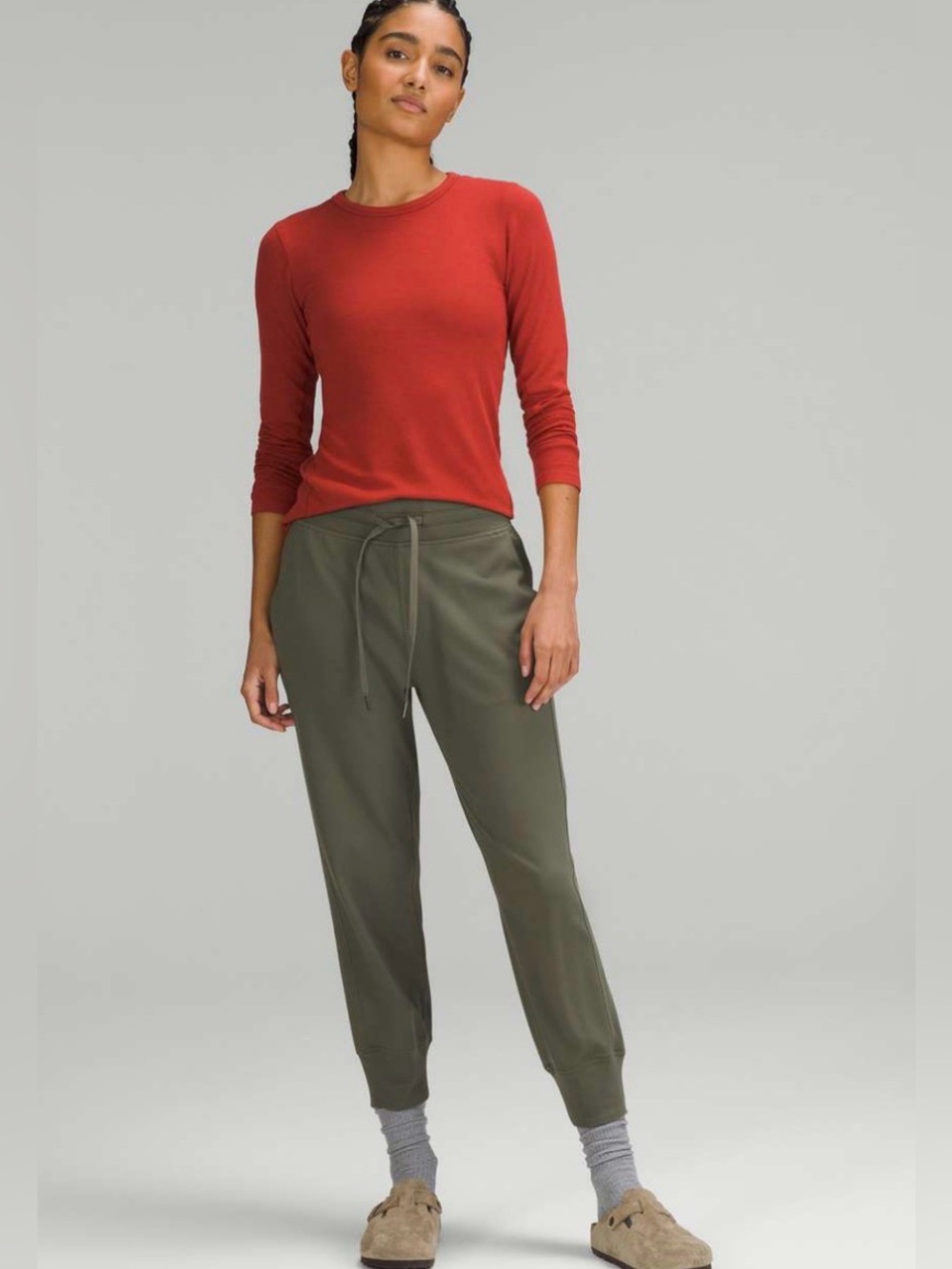 New Lululemon Ready to Rulu High-Rise Cropped Jogger Army Green size 4
